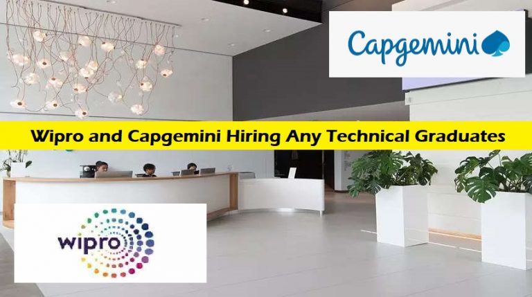 Wipro and Capgemini Hiring Any Technical Graduates